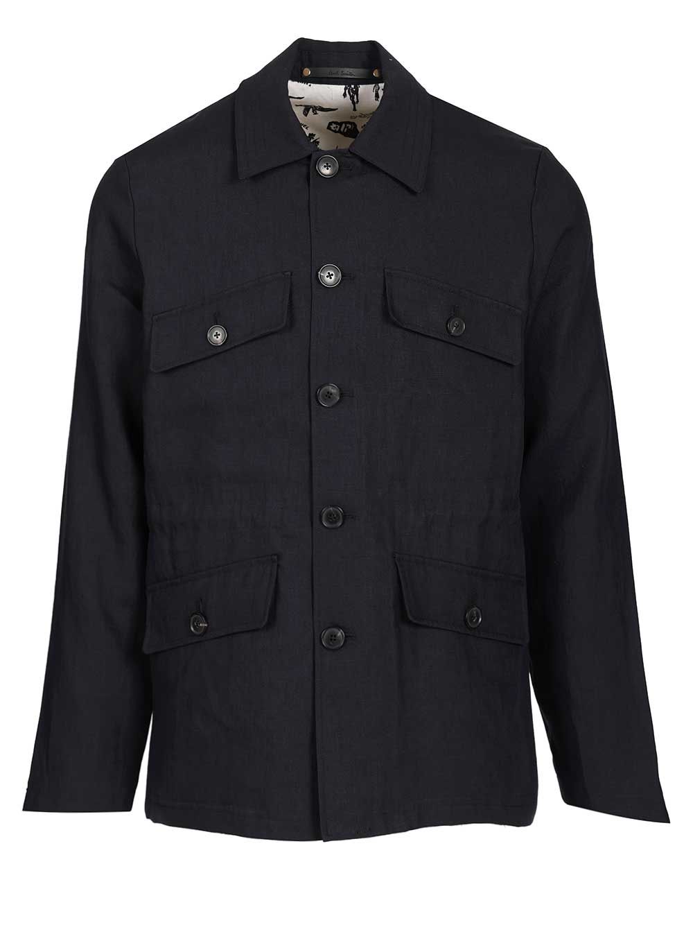 Linen field jacket Blue