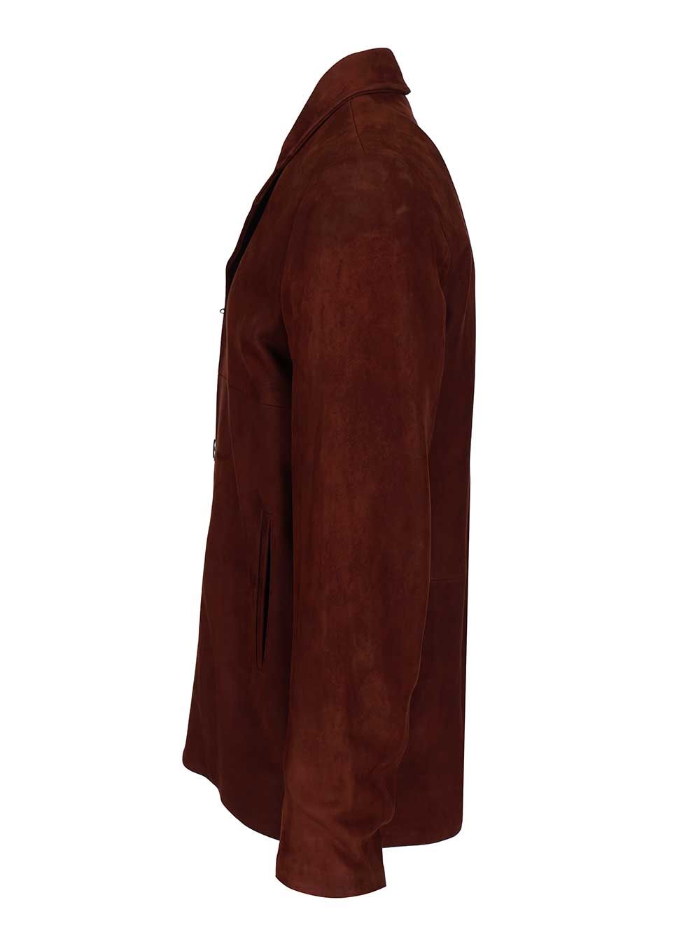 Nubuck leather jacket Brown