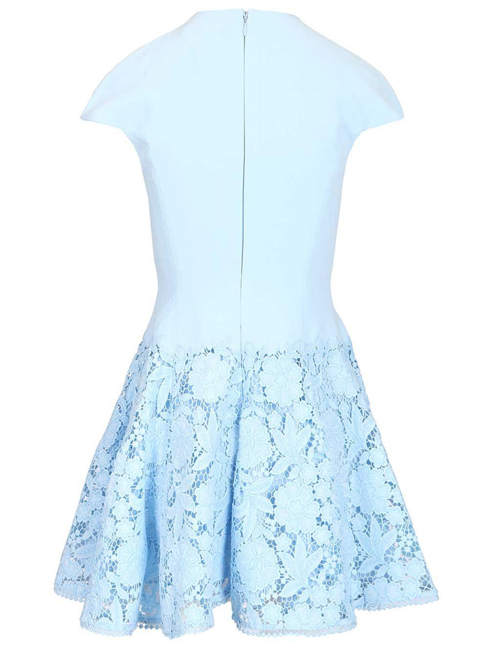 BLUE CREPE LACE MINI DRESS Light