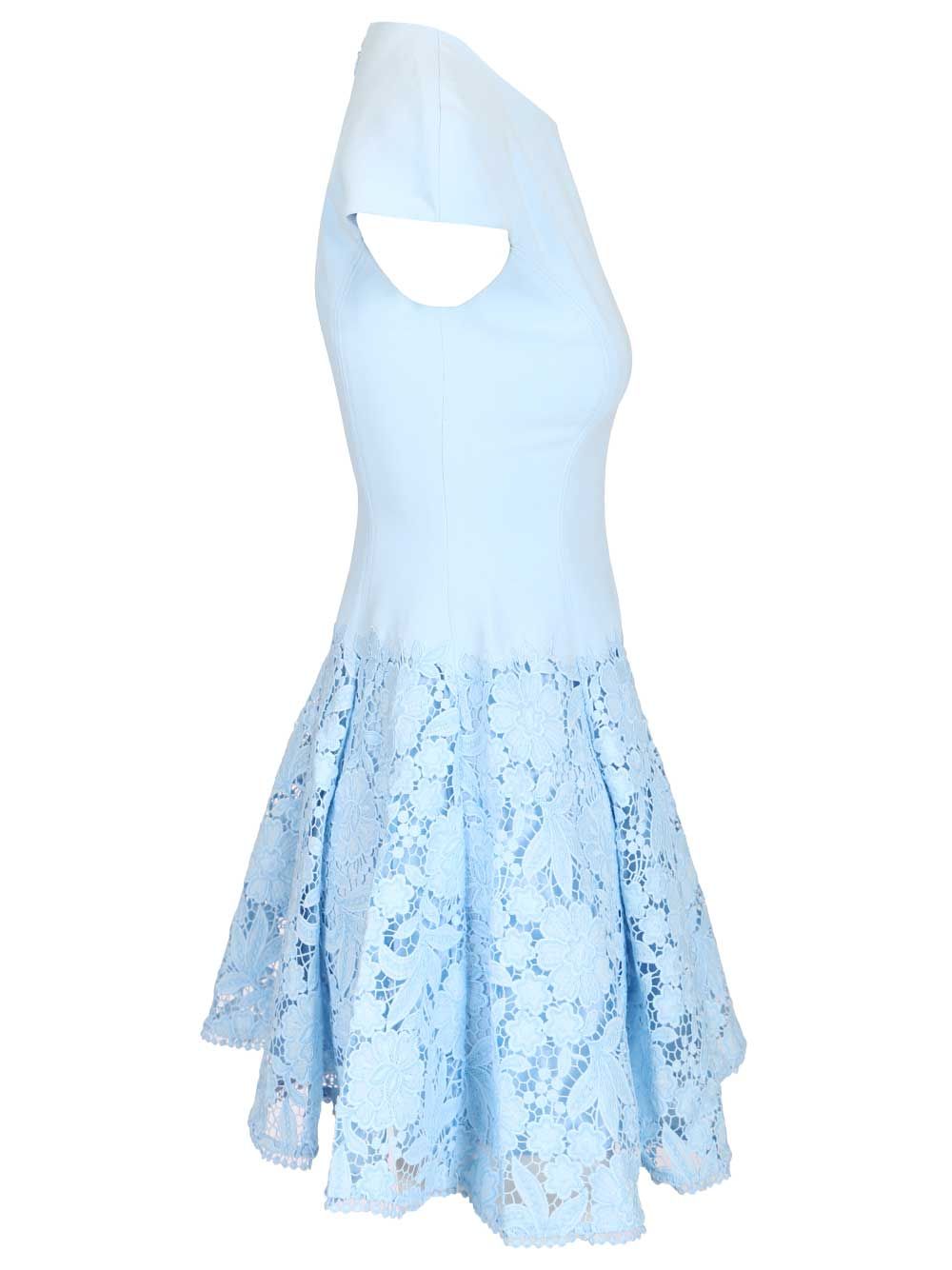 BLUE CREPE LACE MINI DRESS Light