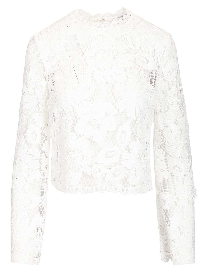 WHITE CROCHET LACE TOP Main Pes Tops
