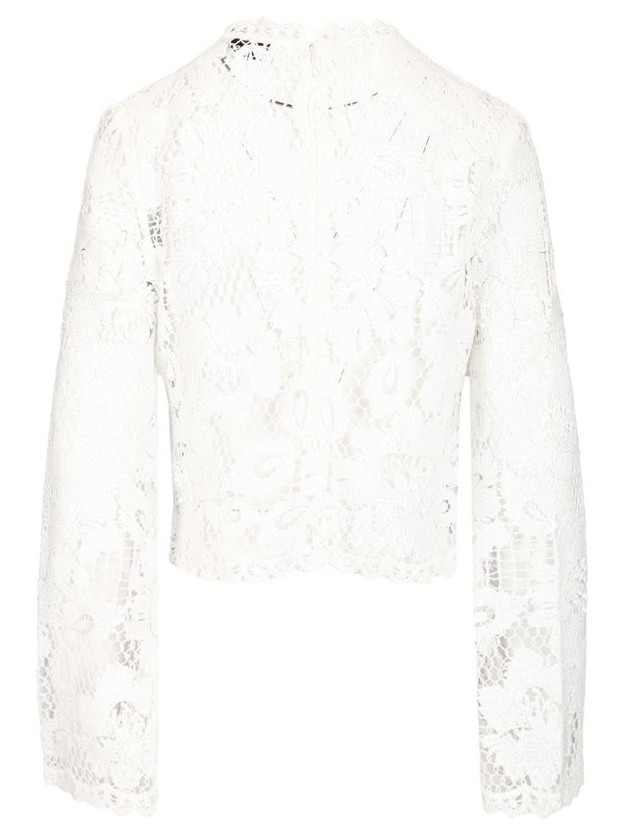 WHITE CROCHET LACE TOP Main Pes Tops