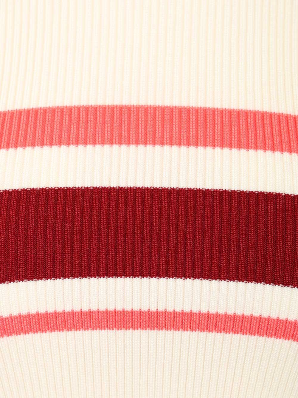CREAM STRIPE VISCOSE KNIT TOP White Vi Pes Pa Ea Knitwear