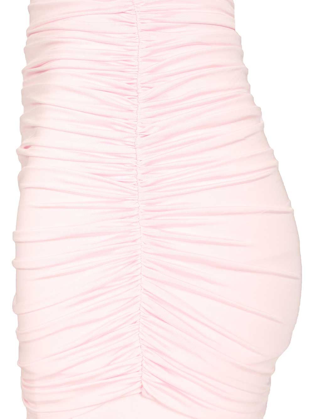PINK JERSEY DRAPED MAXI DRESS Rose Mainvi Ea Liningvi