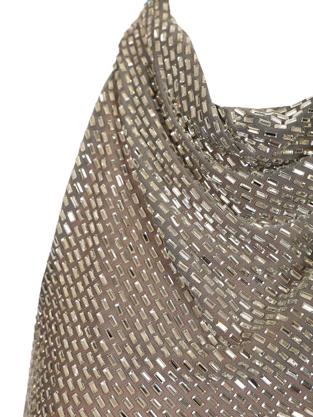 GREY RHINESTONE DRAPE MAXI DRESS Main Pesea Liningpesea
