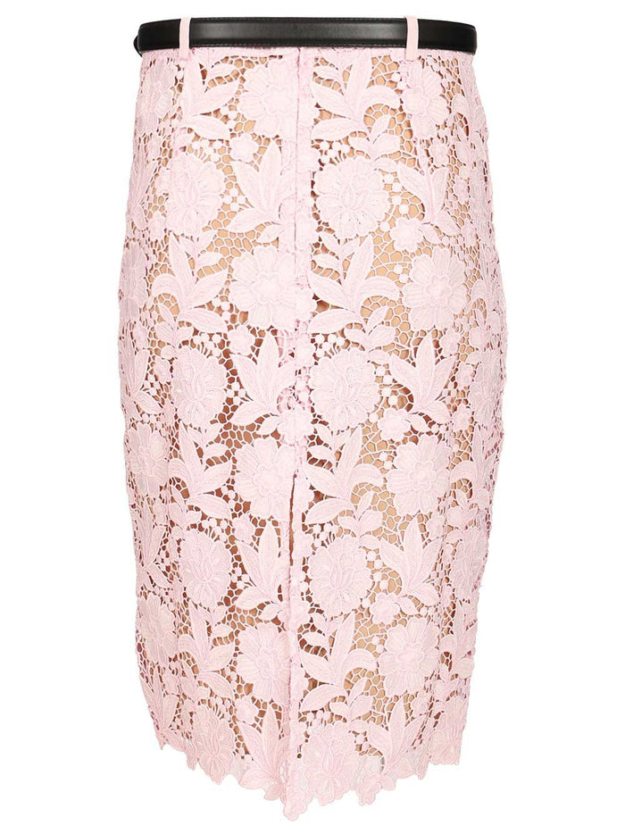 PINK LACE MIDI SKIRT Rose