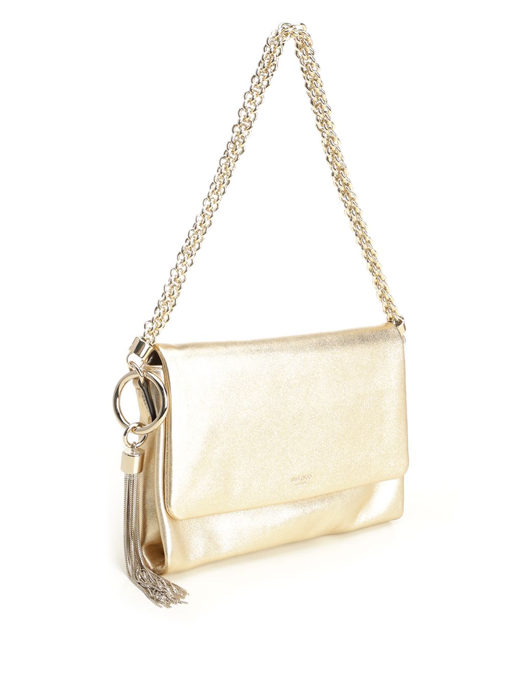 Metallic Nappa Callie Flap Bag Gold Lamb Brass Shoulder