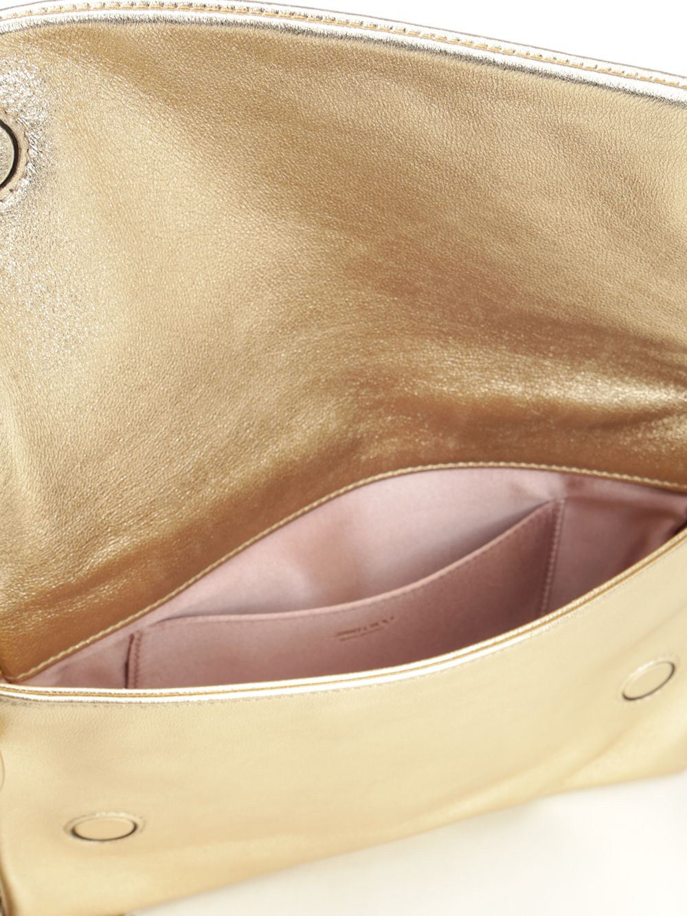Metallic Nappa Callie Flap Bag Gold Lamb Brass Shoulder