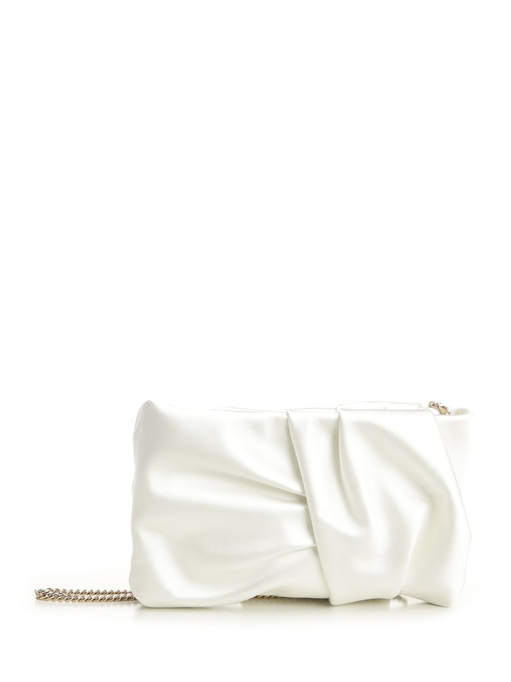 Black satin clutch White Fabric Brass Clutches