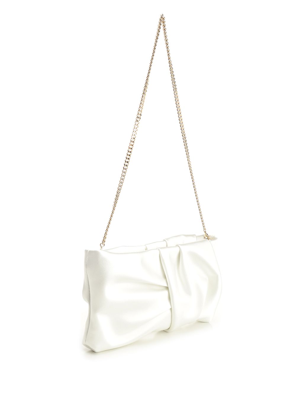 Black satin clutch White Fabric Brass Clutches