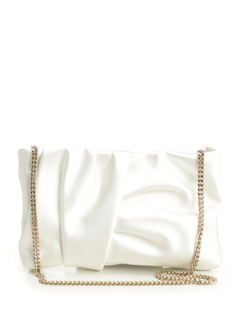 Black satin clutch White Fabric Brass Clutches