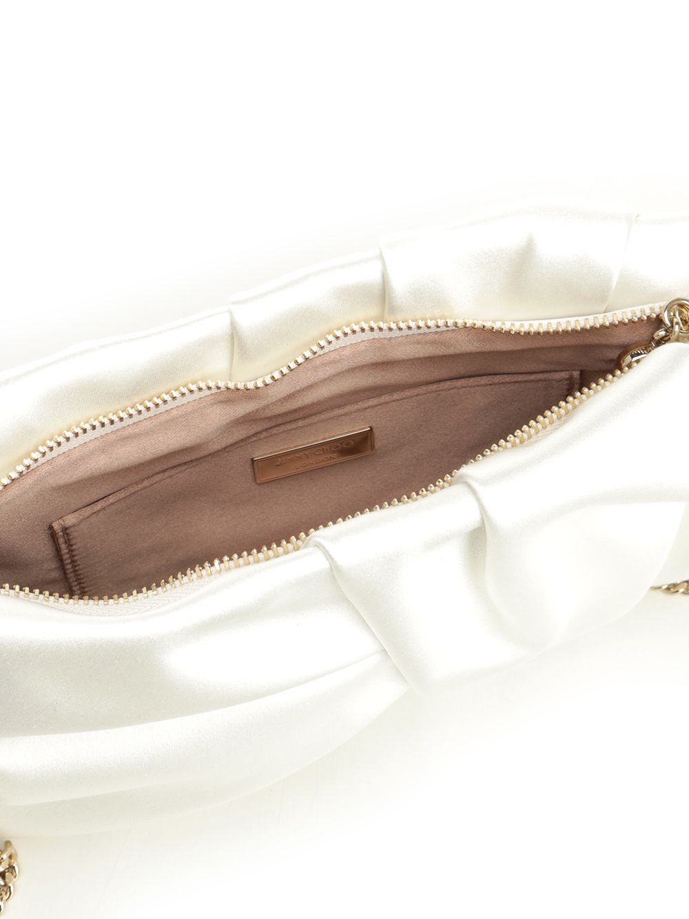 Black satin clutch White Fabric Brass Clutches