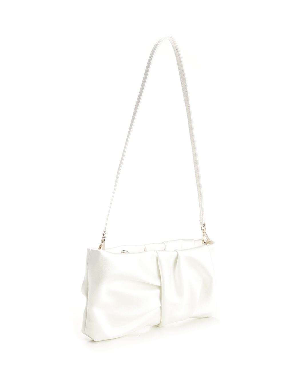 Black satin clutch White Fabric Brass Clutches