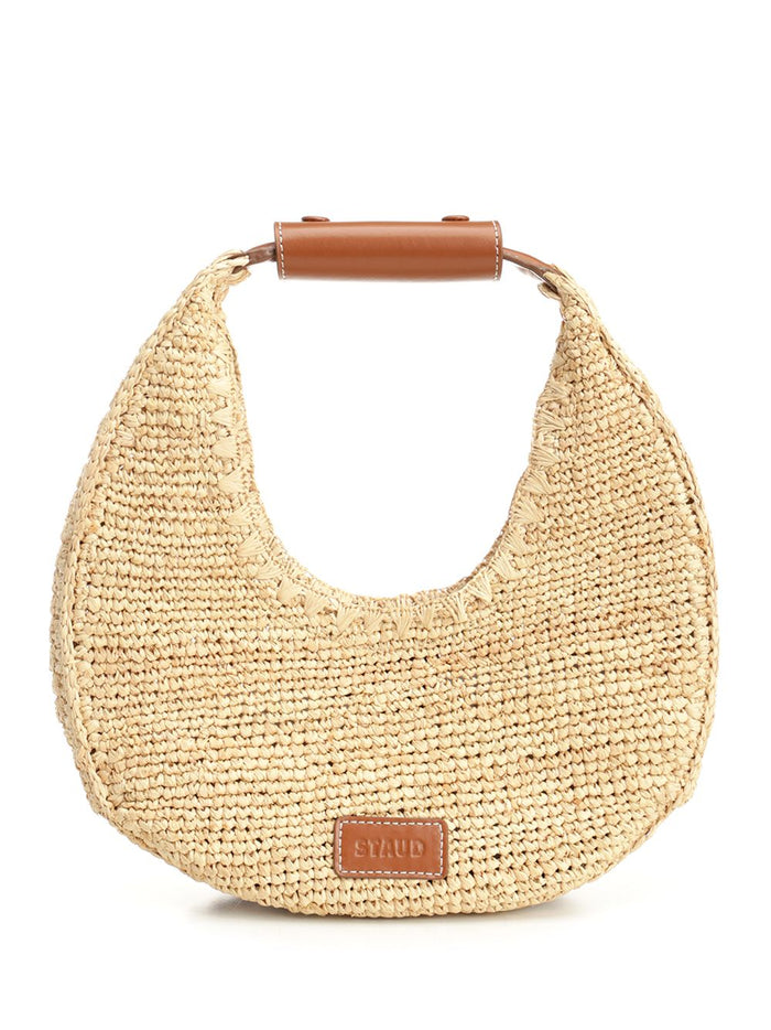 Moon Raffia Tote Bag Beige Rafia Naturale Shoulder