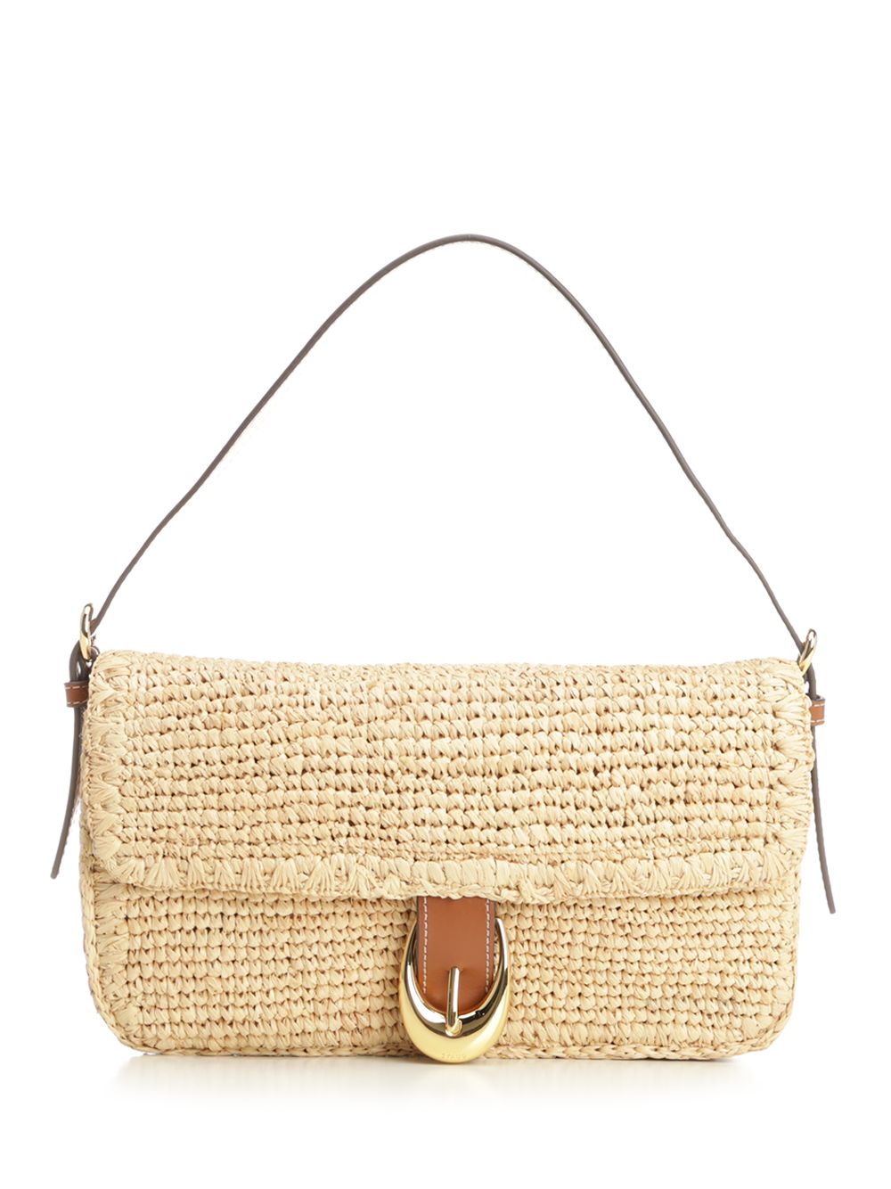Harlow Raffia Shoulder Bag Beige Rf Natural