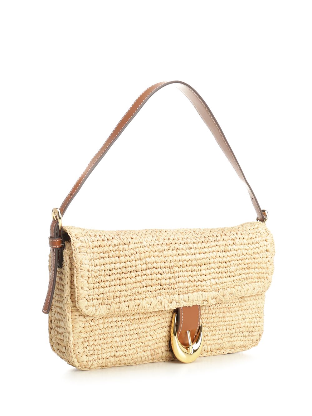 Harlow Raffia Shoulder Bag Beige Rf Natural