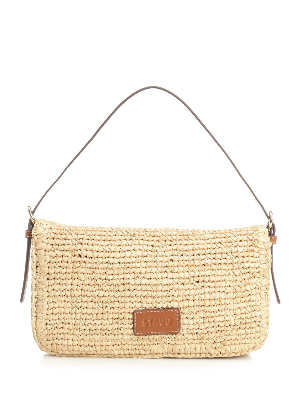 Harlow Raffia Shoulder Bag Beige Rf Natural