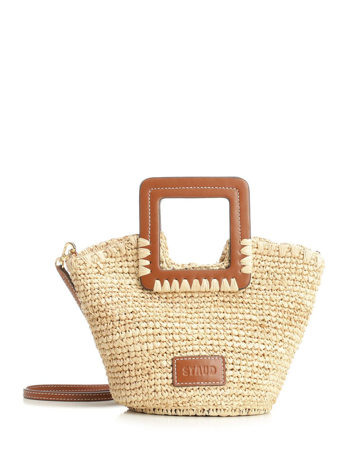 Shirley Raffia Mini Bucket Beige Rf Natural Handbags