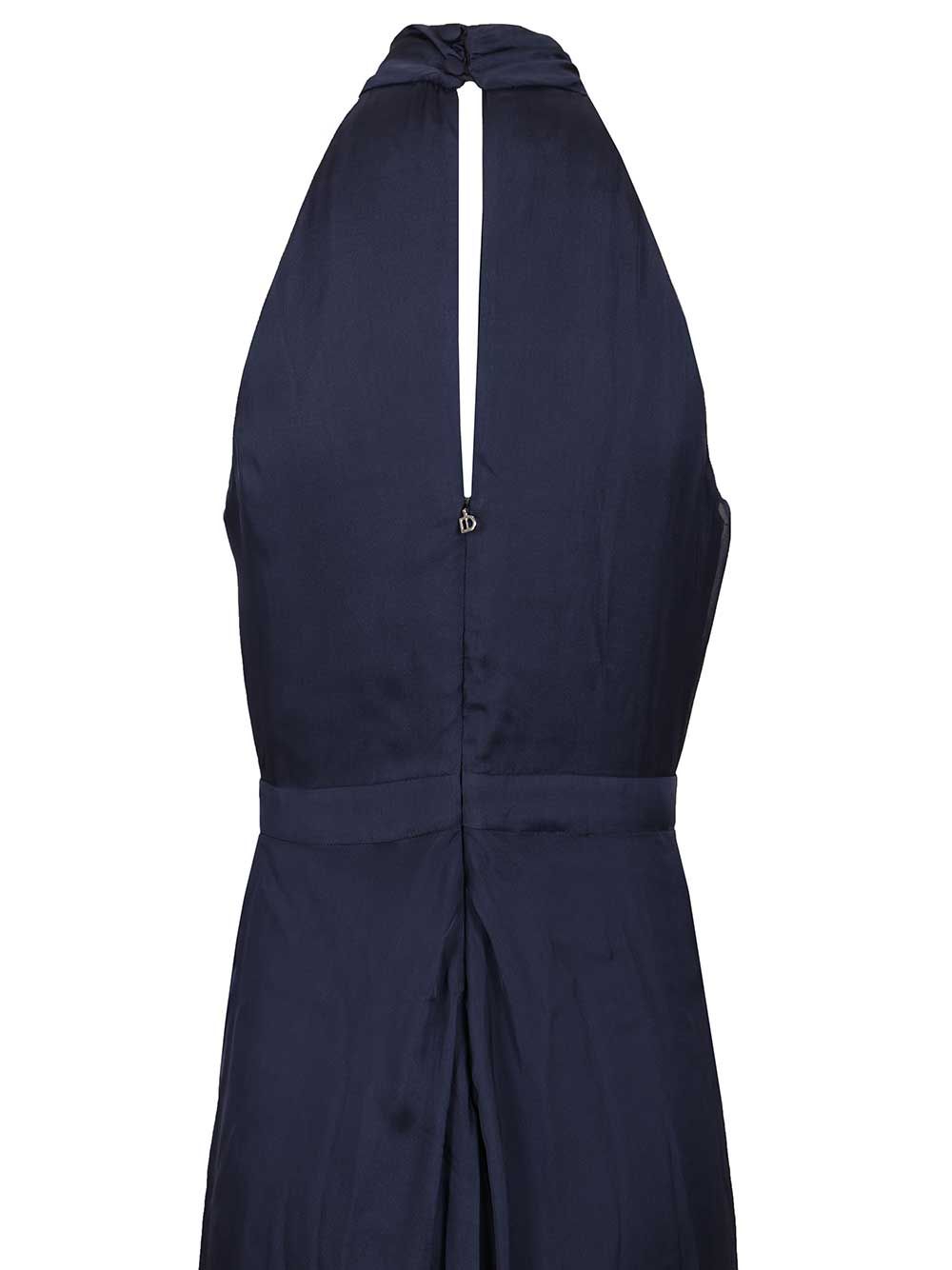 GIOVANNA SILK CHIFFON CLOSED DRESS Blue