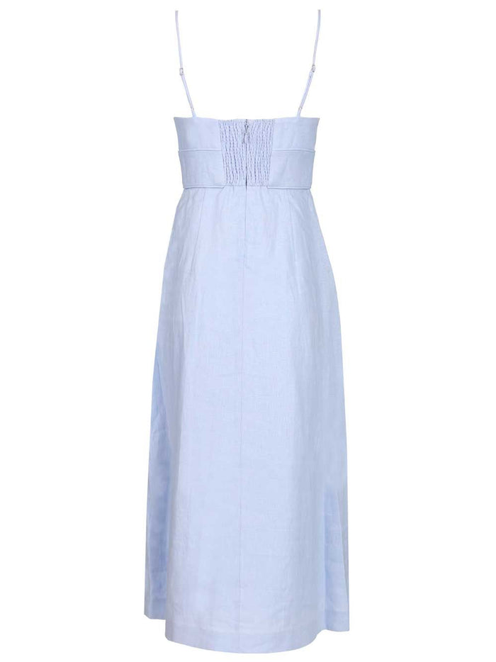 Luna Midi Dress Light Blue Linen
