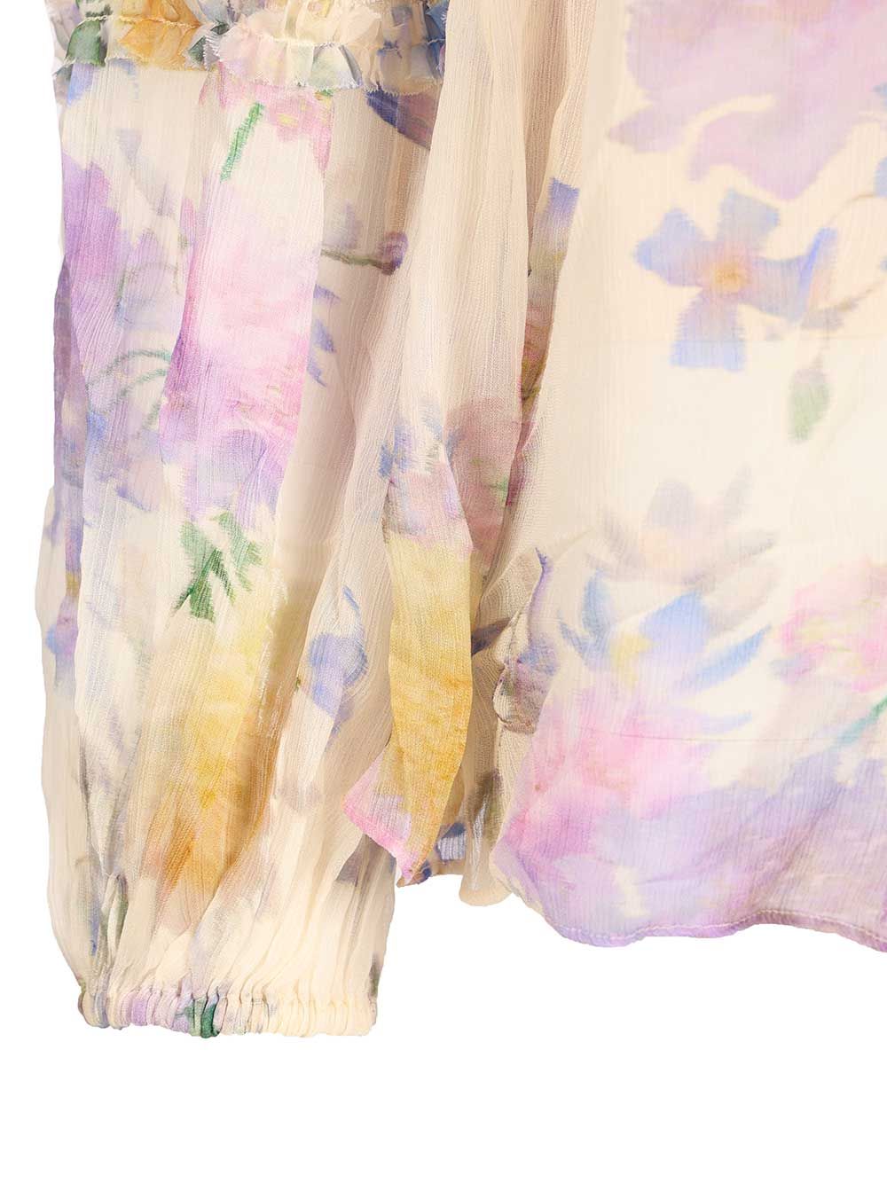 Luna Ruffle Billow Blouse Multicolor Viscose Shirt