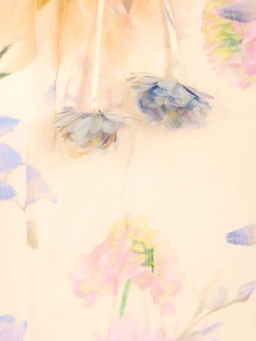 Luna Ruffle Billow Blouse Multicolor Viscose Shirt