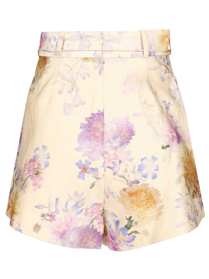 Luna Tuck Short Multicolor Silk Cotton Trousers