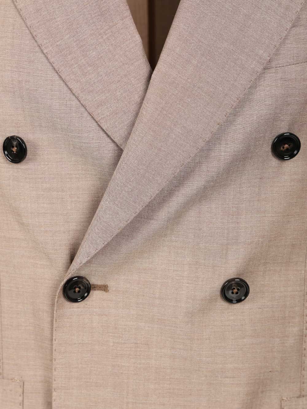 Montecarlo Double-Breasted Suit Beige Wool Viscose Elastane Dress