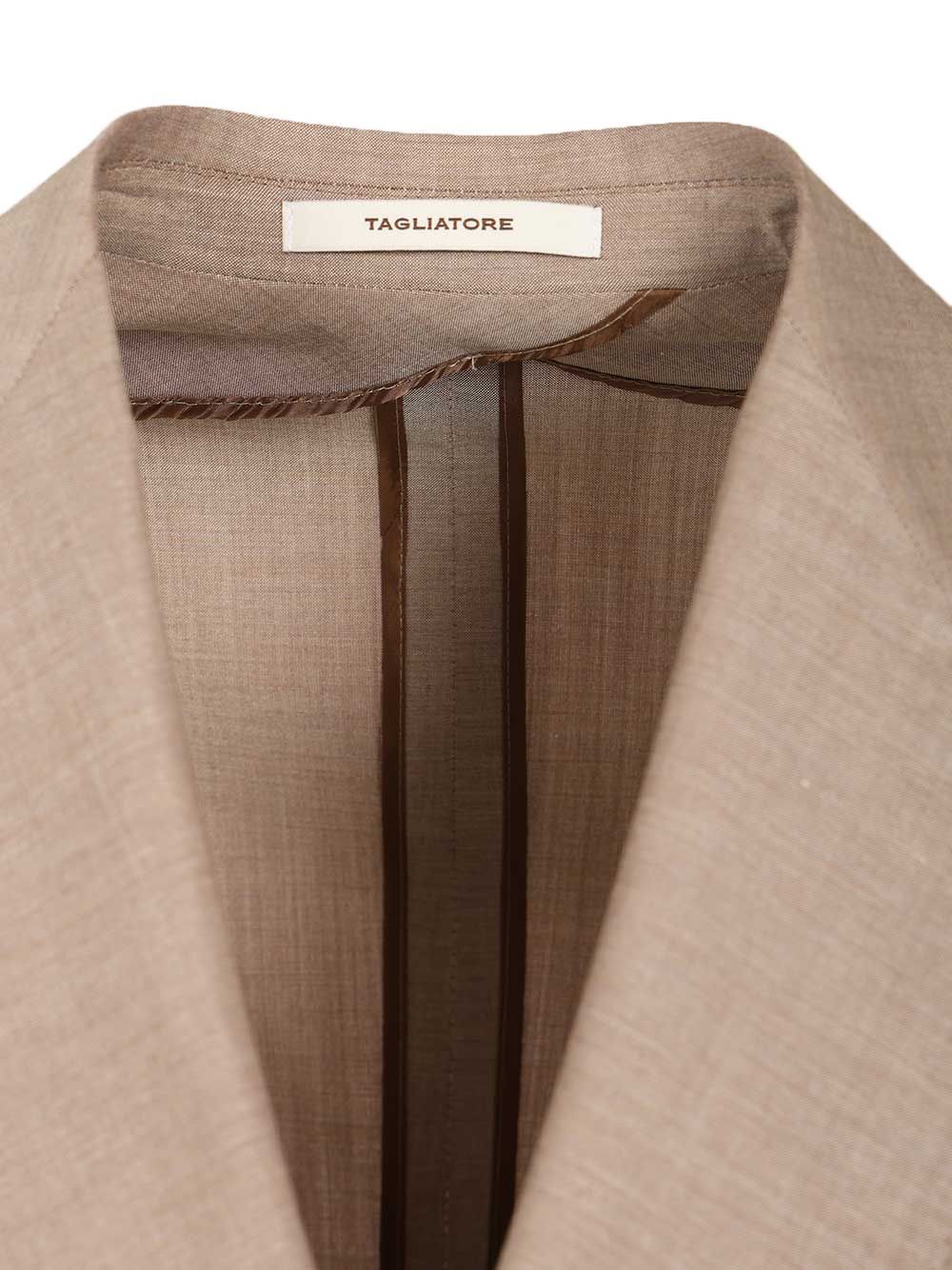 Montecarlo Double-Breasted Suit Beige Wool Viscose Elastane Dress