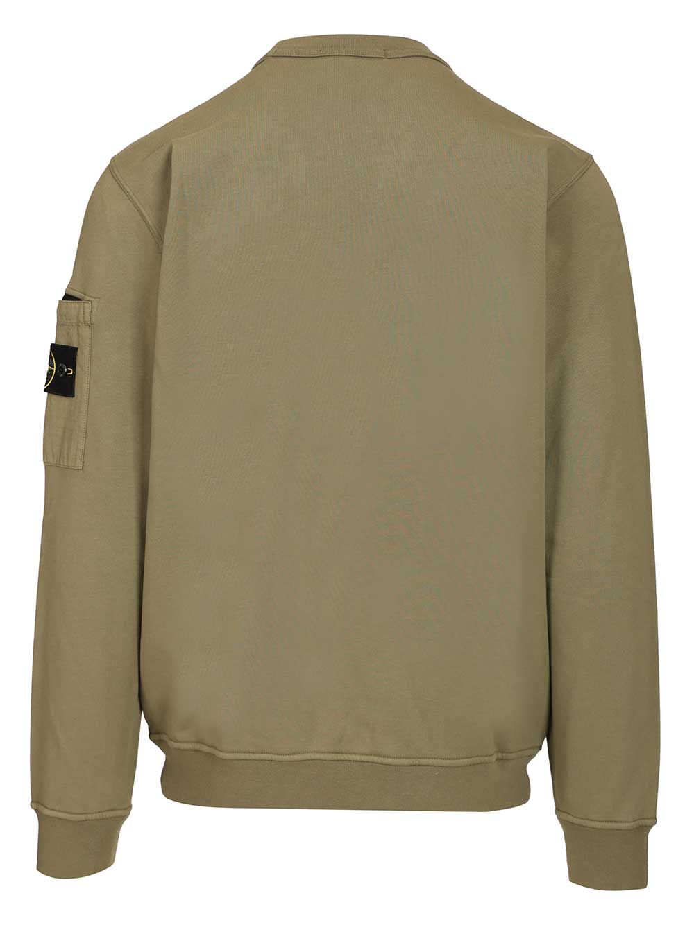 Crewneck Sweatshirt Green Cotton Sweatshirts