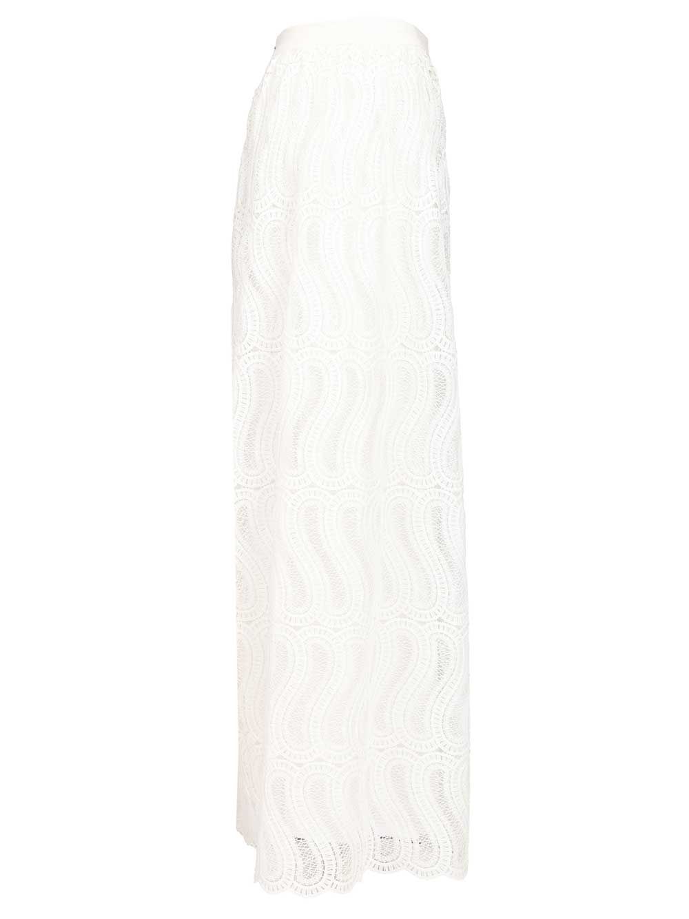 Sabi Wavy Macramé Skirt White