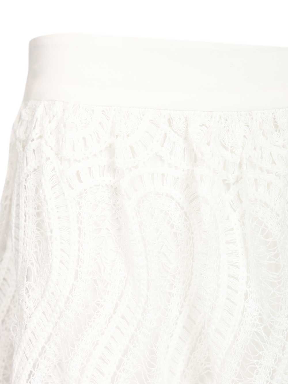 Sabi Wavy Macramé Skirt White