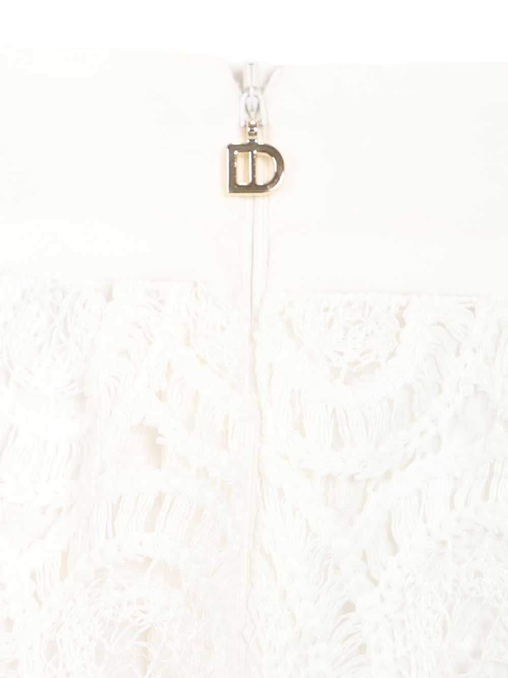 Sabi Wavy Macramé Skirt White