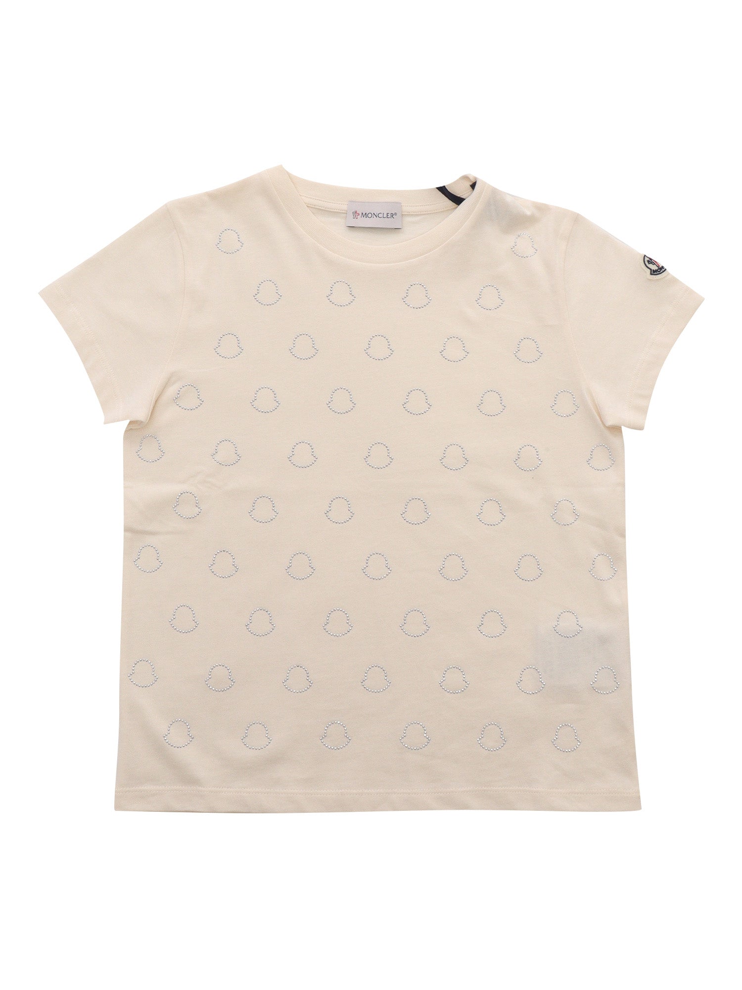 T-shirt with logo Cream Short Sleeves