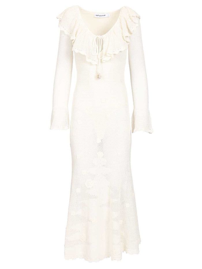 White Midi Dress Cotton Polyamide