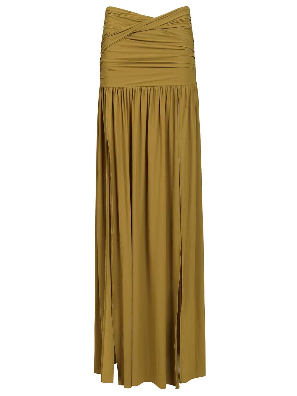 Tayla Draped Maxi Skirt Green Jersey Polyamide Elastan