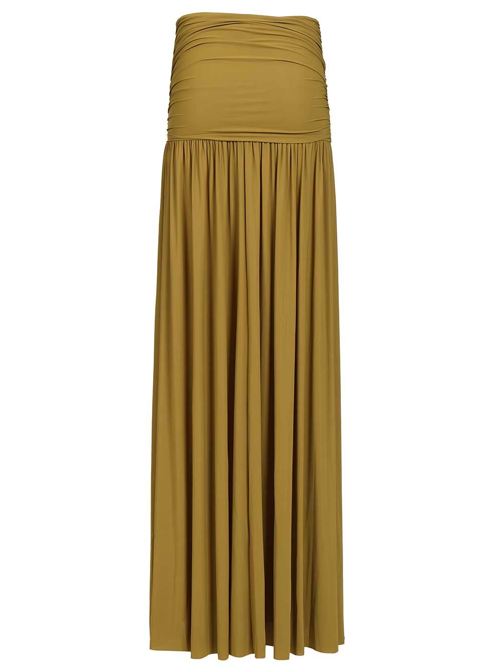 Tayla Draped Maxi Skirt Green Jersey Polyamide Elastan