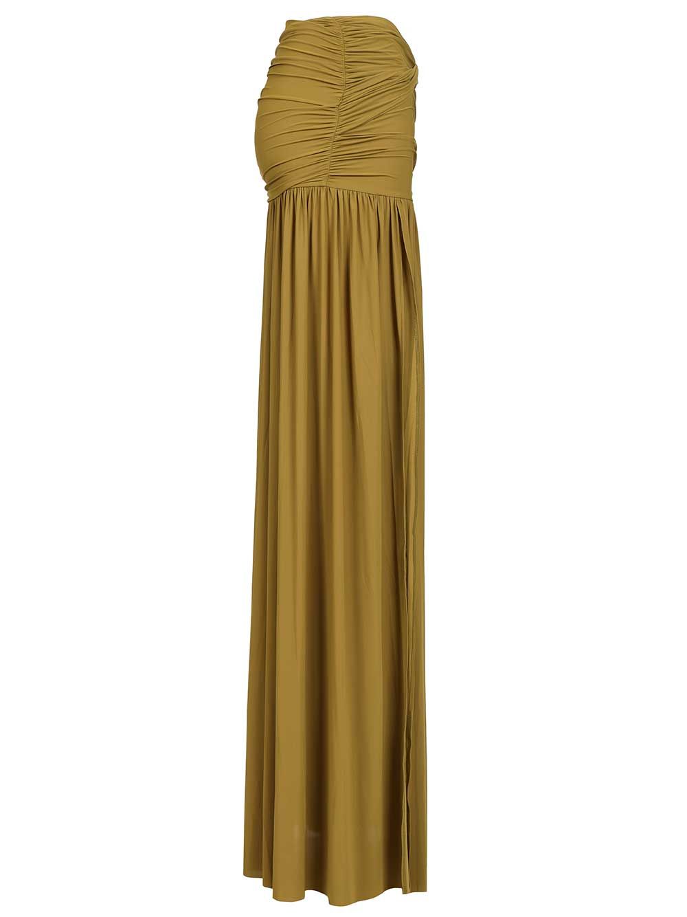 Tayla Draped Maxi Skirt Green Jersey Polyamide Elastan