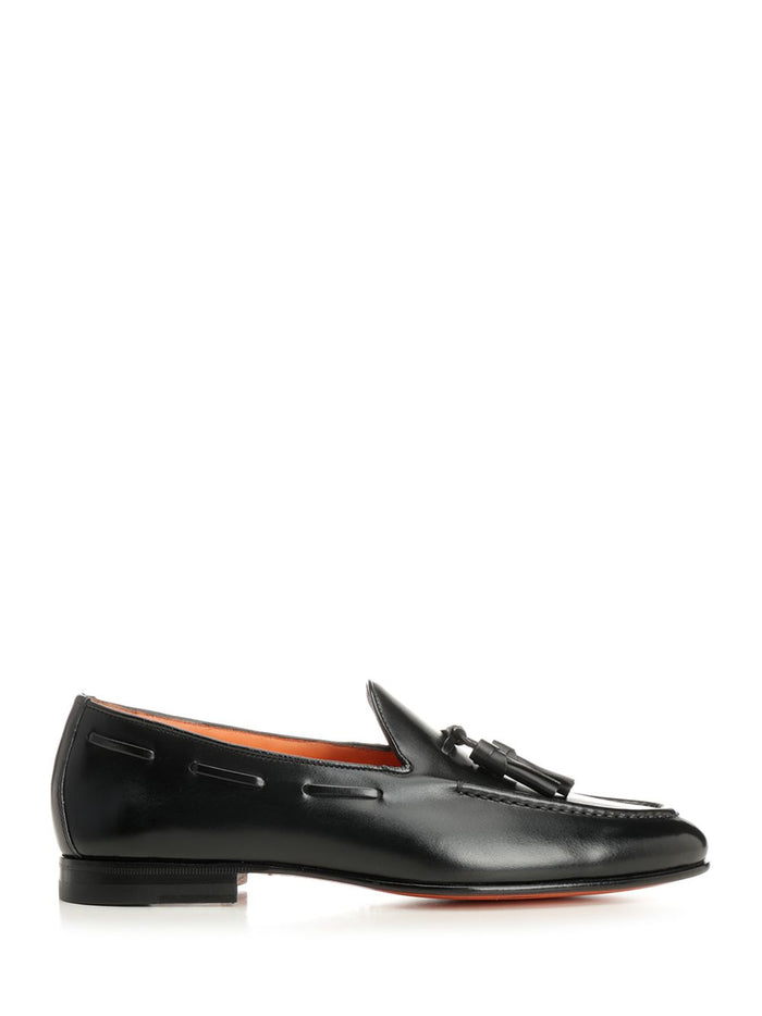 Brushed Leather Moccasin Black Calf Goat Lamb Loafers
