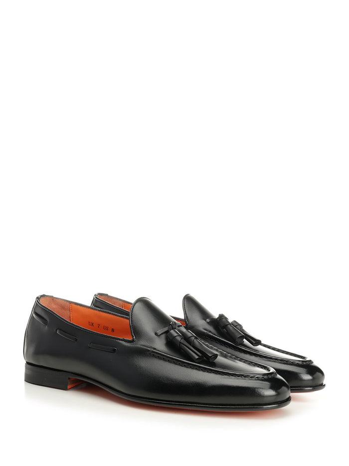 Brushed Leather Moccasin Black Calf Goat Lamb Loafers