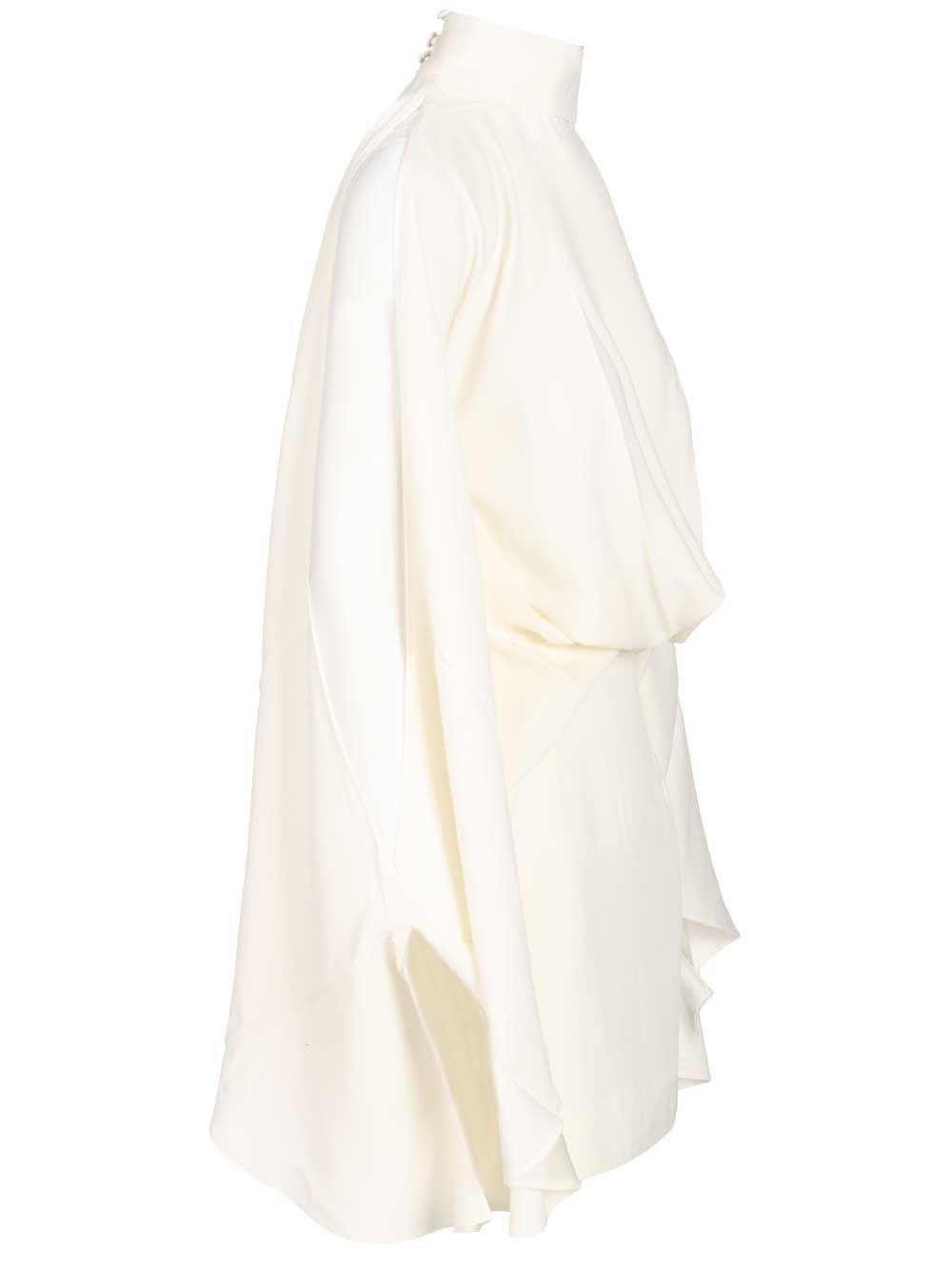 Bacall Mini Dress White Acetate Viscose