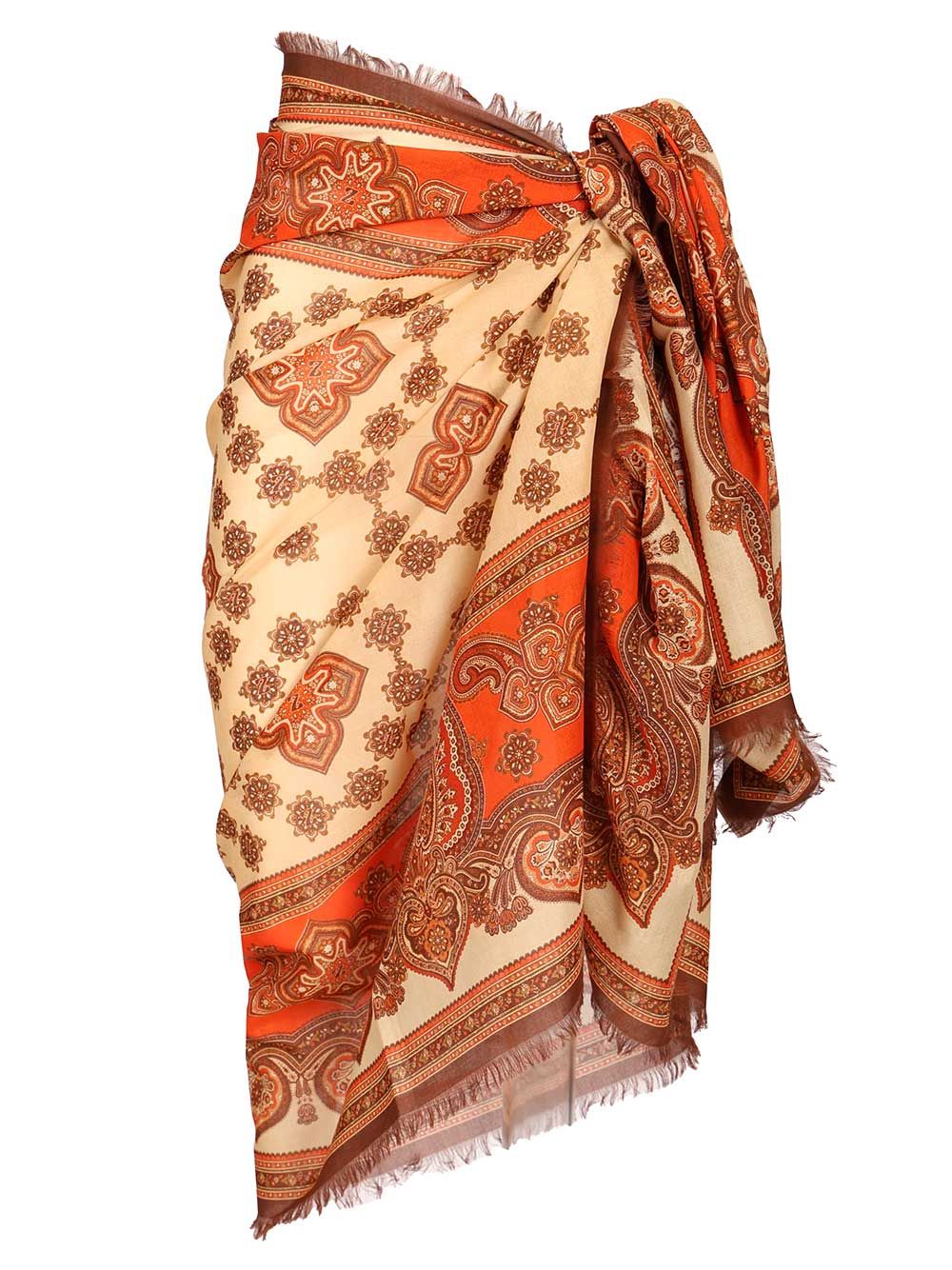 Printed Cotton Pareo Skirt