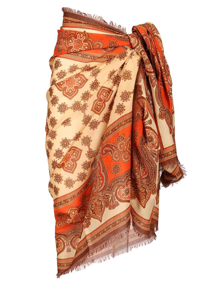 Printed Cotton Pareo Skirt