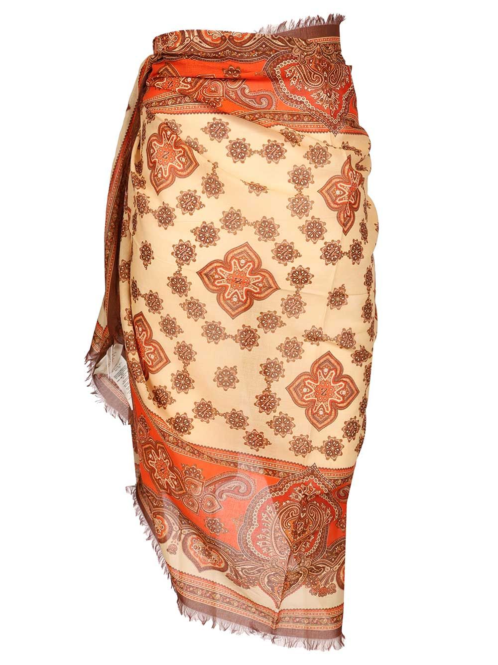 Printed Cotton Pareo Skirt
