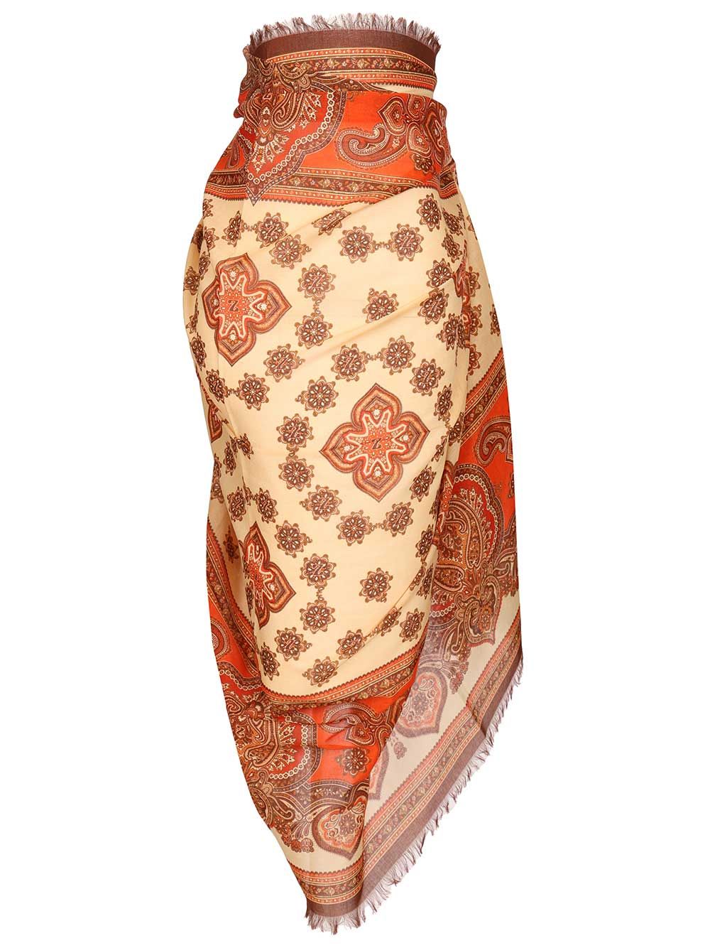 Printed Cotton Pareo Skirt