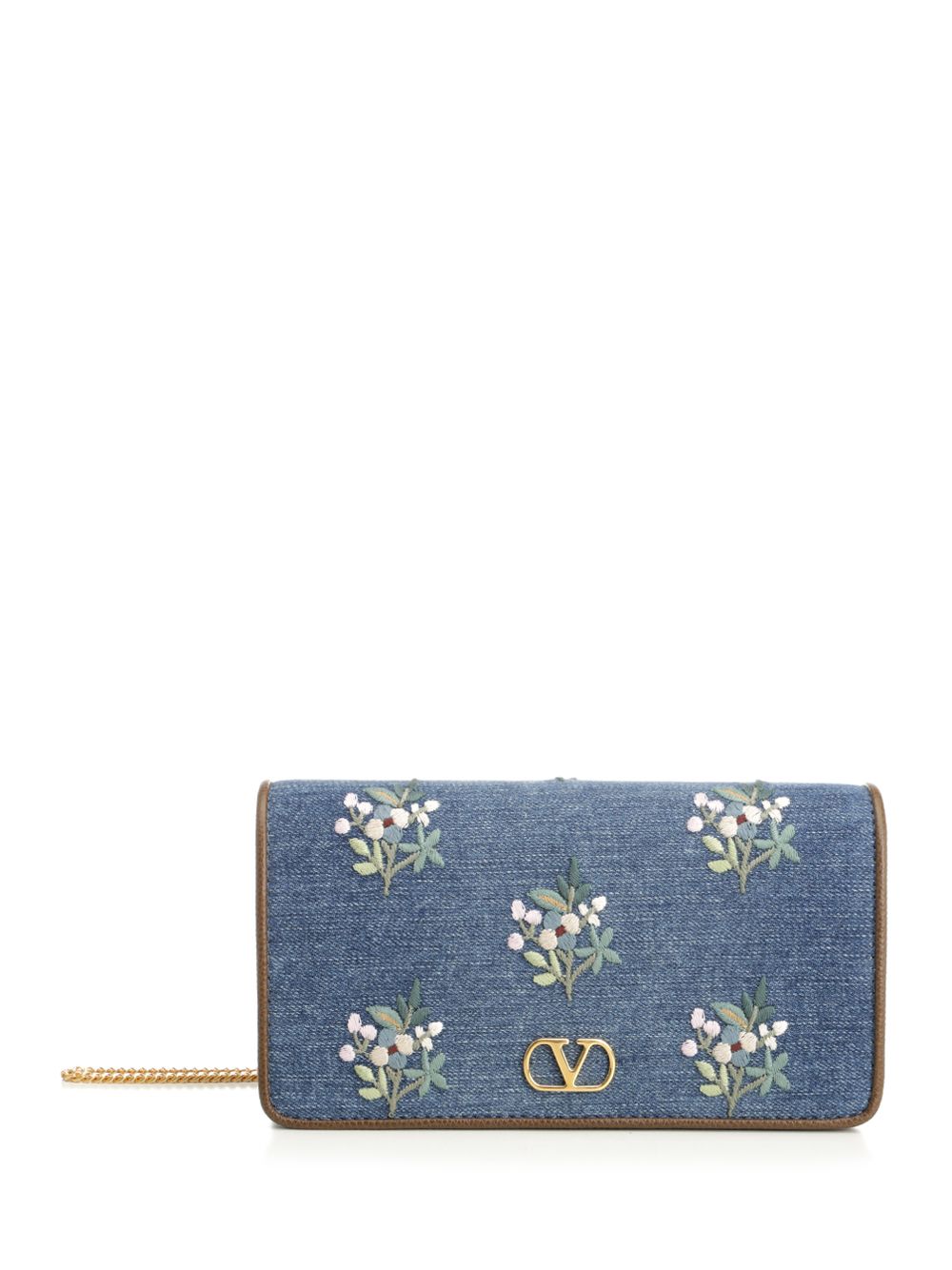 Vlogo Signature Shoulder Bag Blue Cotton Handbags
