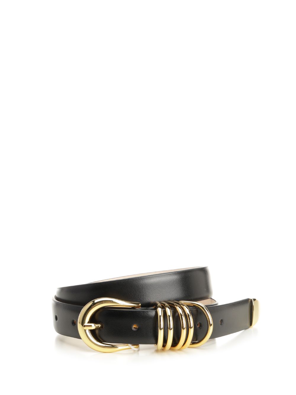 Hollyhock Belt Black Calfskin Leather
