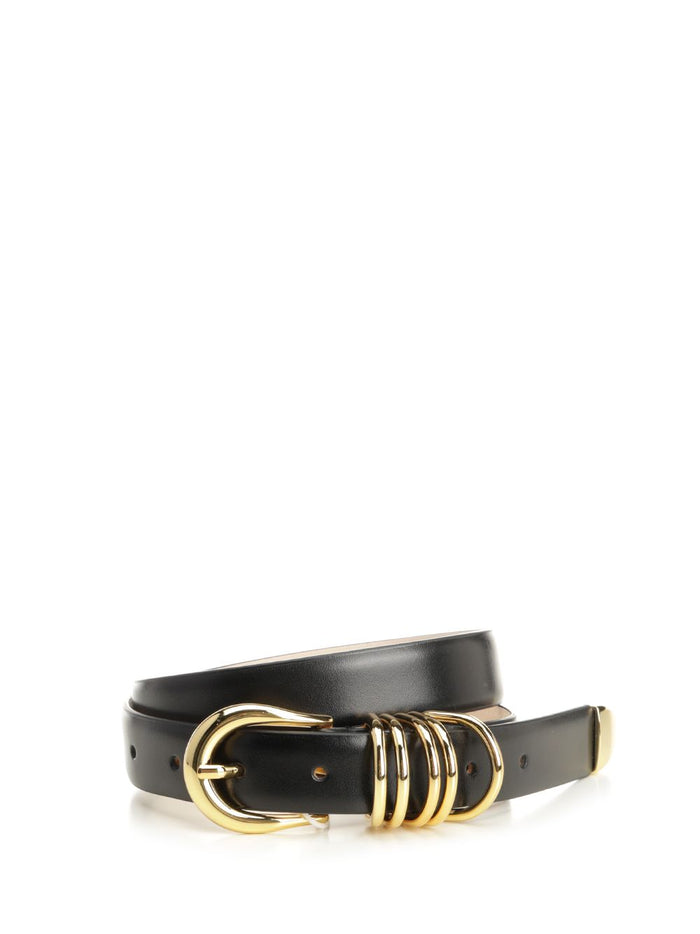 Hollyhock Belt Black Calfskin Leather