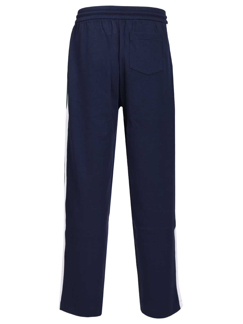 Drawstring Sweatpants Blue Cotton Polyester Trousers