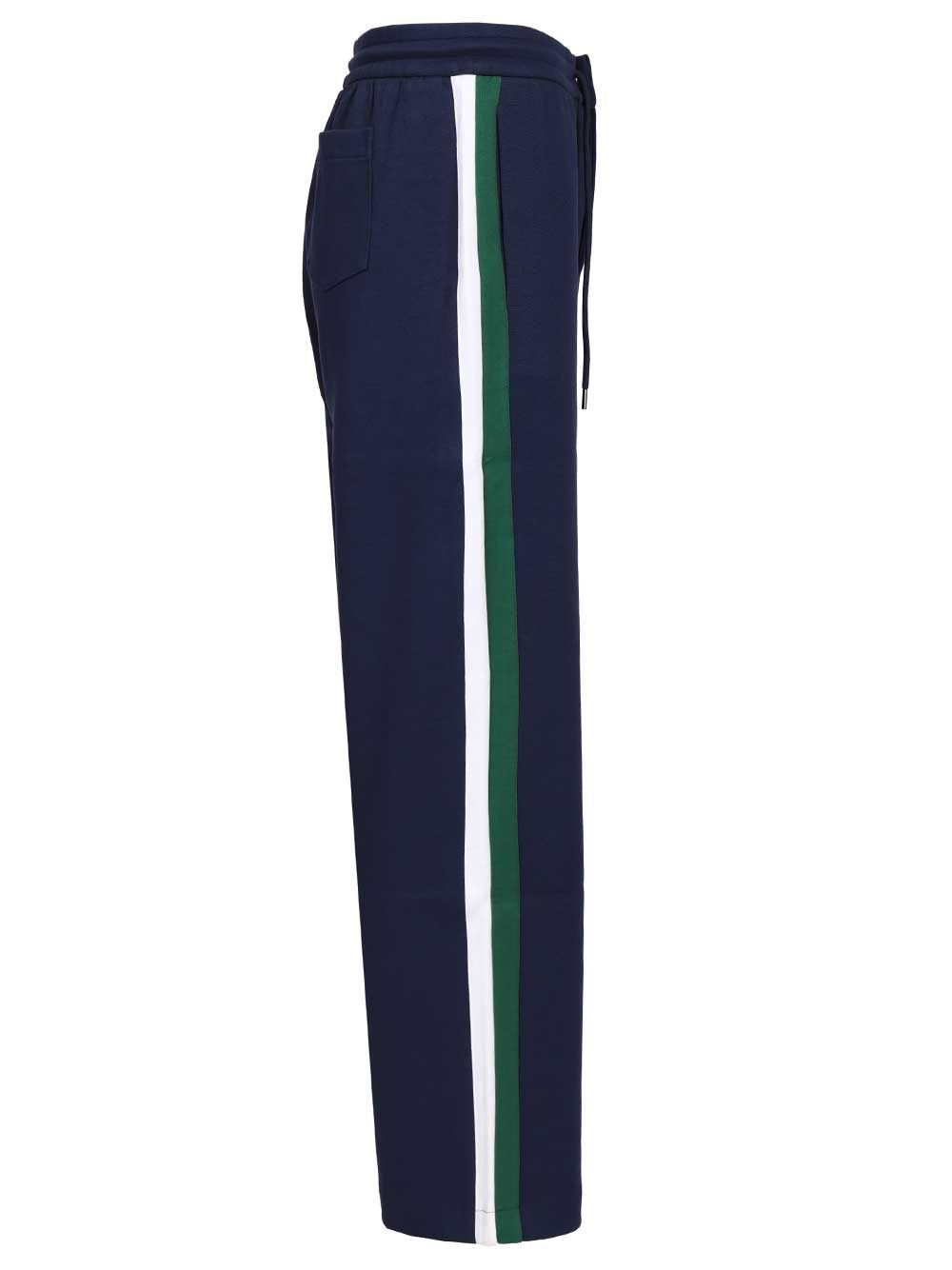 Drawstring Sweatpants Blue Cotton Polyester Trousers